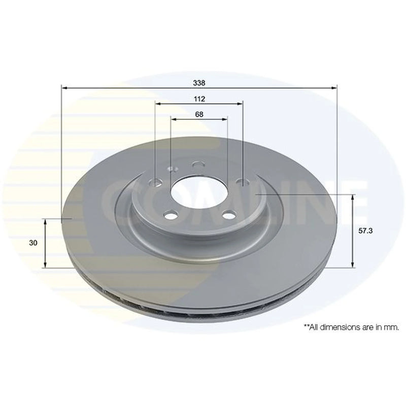 Comline 2 x Front Brake Discs ADC2863V