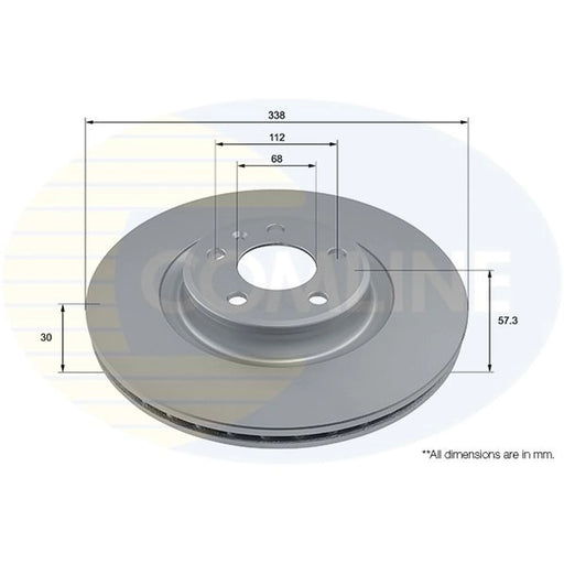 Comline 2 x Front Brake Discs ADC2863V