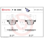 Brembo 4 x Rear Brake Pad Set P06039X