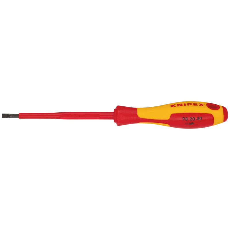 KNIPEX Insulated Slotted Screwdriver 4 x 100mm Model 98 20 40
