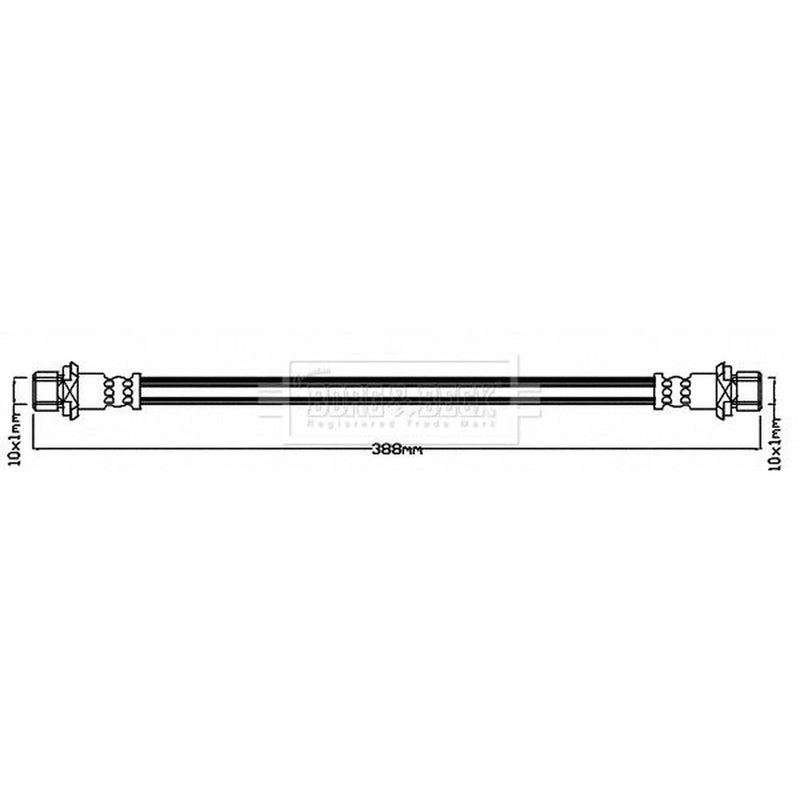 Borg & Beck Brake Hydraulic Hose Line Rear Left BBH8672
