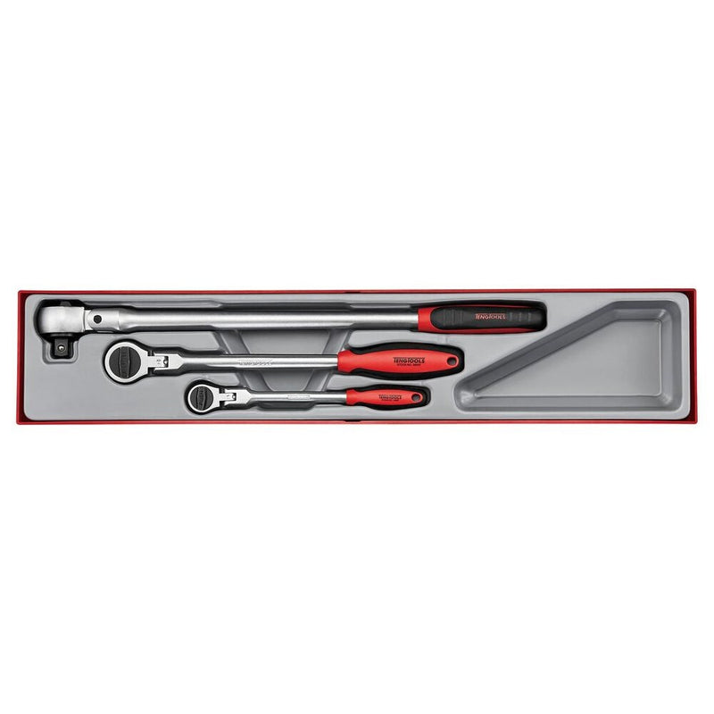 Teng Tools Long Arm Ratchet Flex Head Set TTX4 3 Pieces