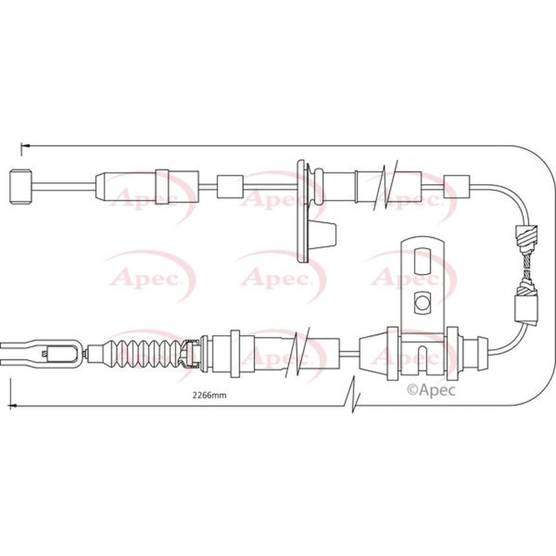 Apec Handbrake Cable Left Rear CAB1391