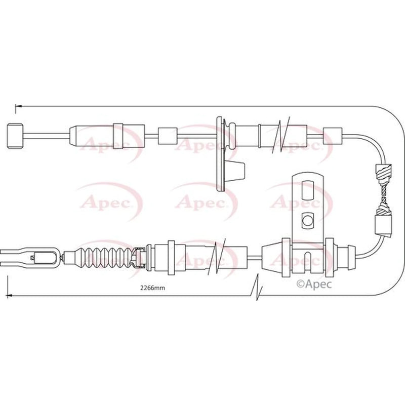 Apec Handbrake Cable Left Rear CAB1391