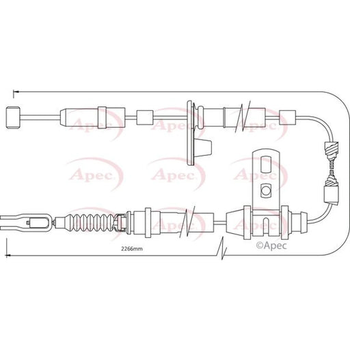 Apec Handbrake Cable Left Rear CAB1391