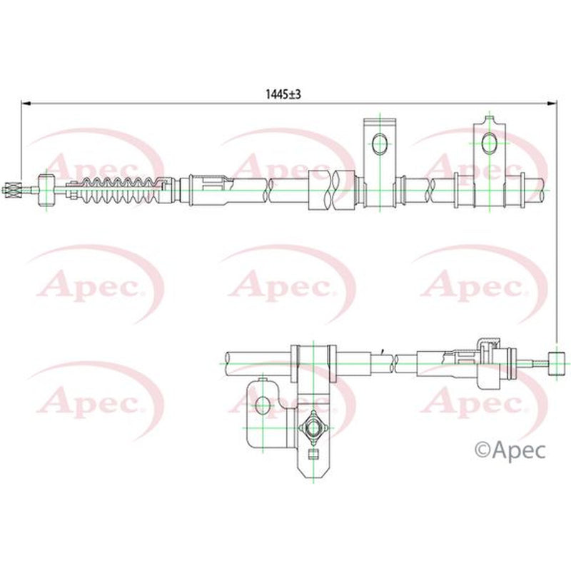 Apec Handbrake Cable Left Rear CAB1225