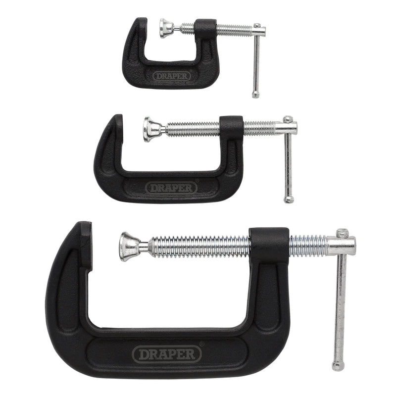 Draper Heavy Duty G-Clamp Set 3 Piece