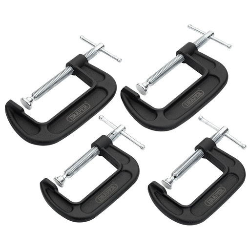 Draper G-Clamp Set 4 Piece Heavy Duty Malleable Cast Iron