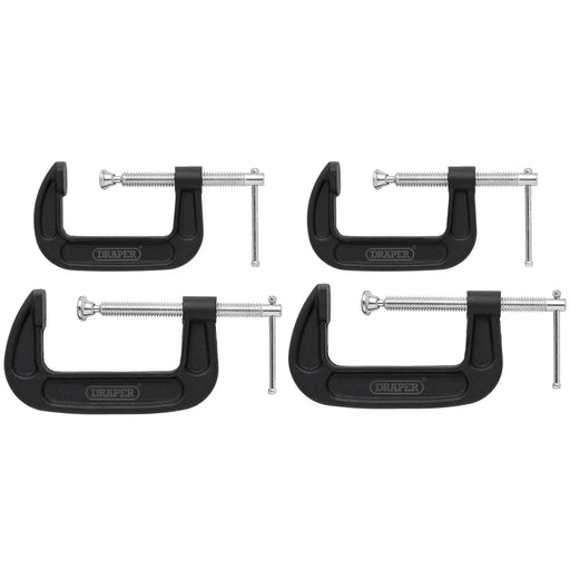 Draper G-Clamp Set 4 Piece Heavy Duty Malleable Cast Iron