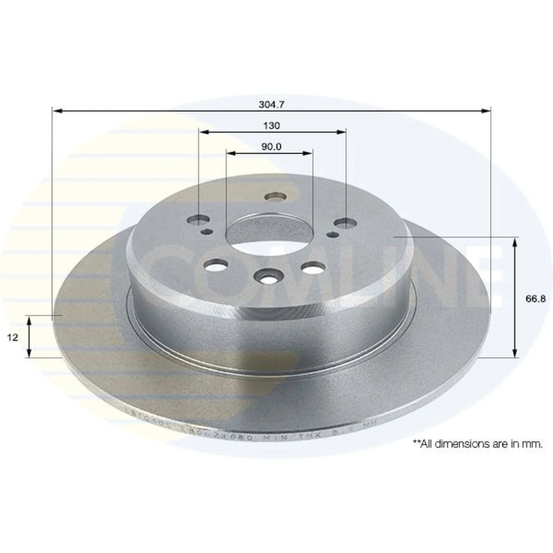 Comline 2 x Solid Rear Brake Discs ADC1109
