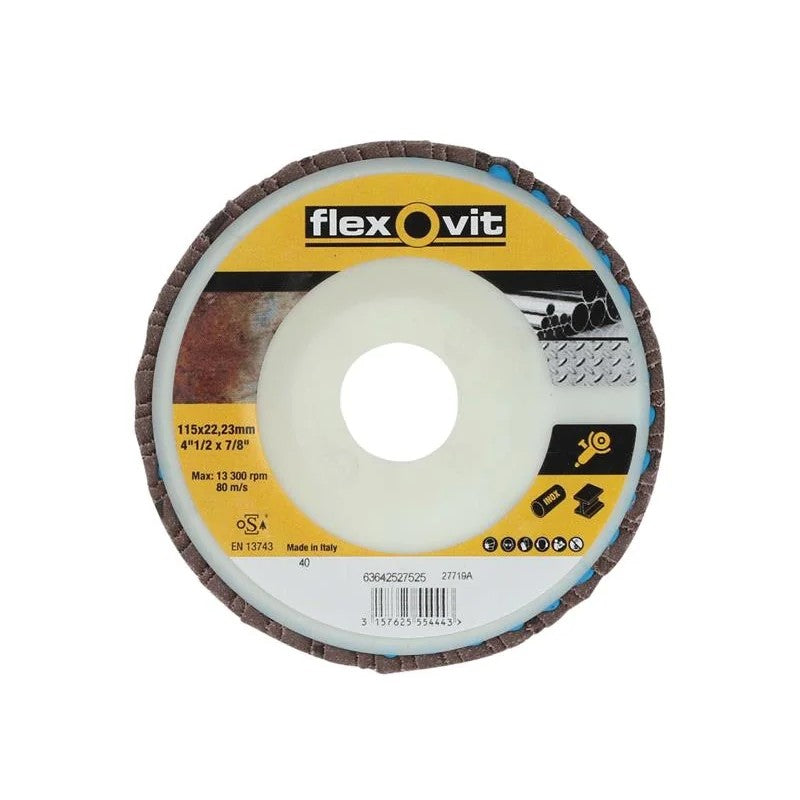 Flexovit Flap Disc For Angle Grinders 80G 115-125mm