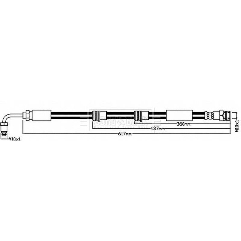 Borg & Beck Brake Hydraulic Hose Line Front Left BBH8495