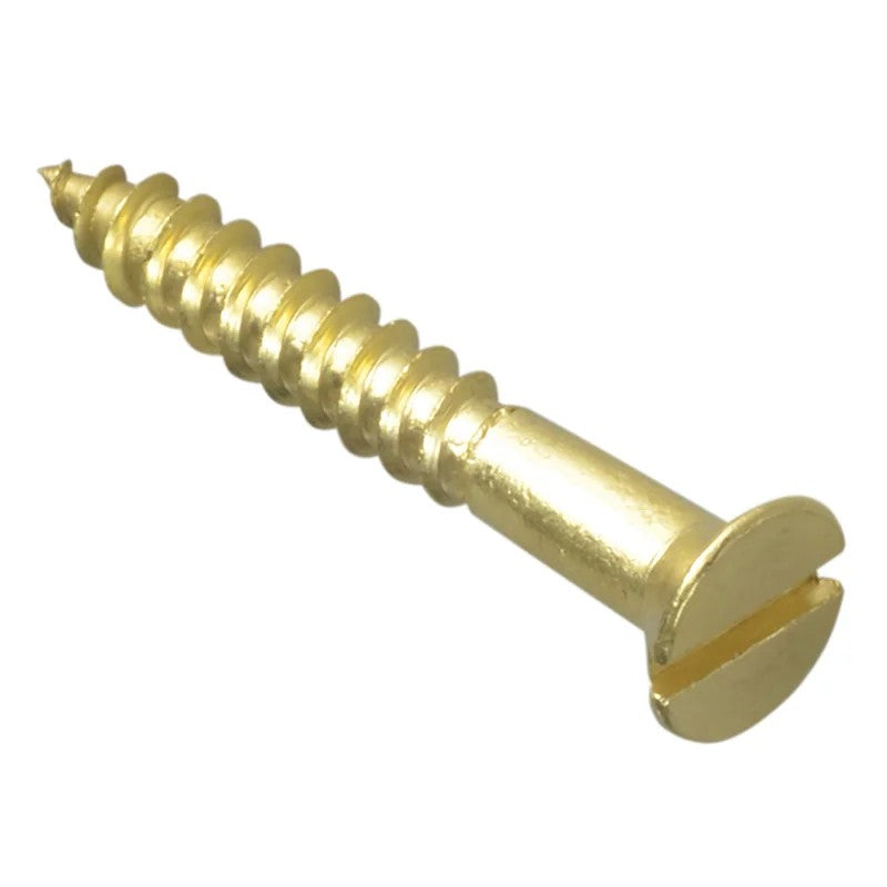 ForgeFix Wood Screw Slotted CSK Brass 1.1/4in x 8 ForgePack 12 - FPCSK1148BR