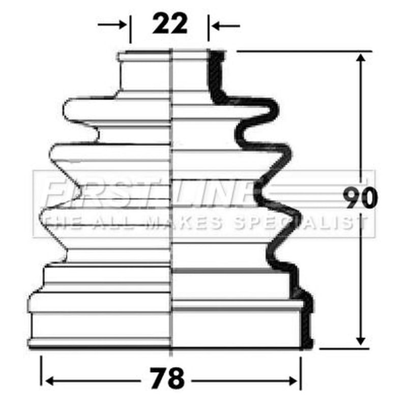 First Line Drive Shaft Bellow Kit Front Left FCB2809