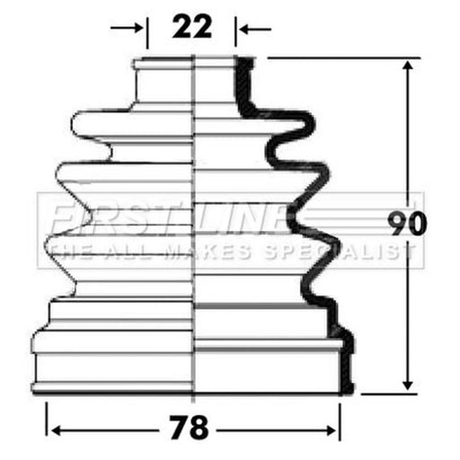 First Line Drive Shaft Bellow Kit Front Left FCB2809