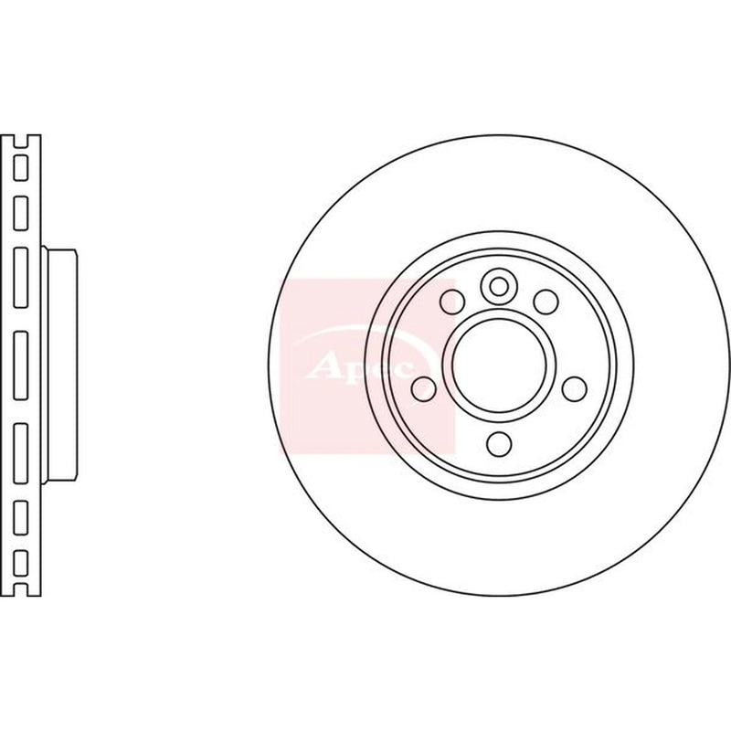 Apec 2 x Vented Front Brake Discs DSK2551