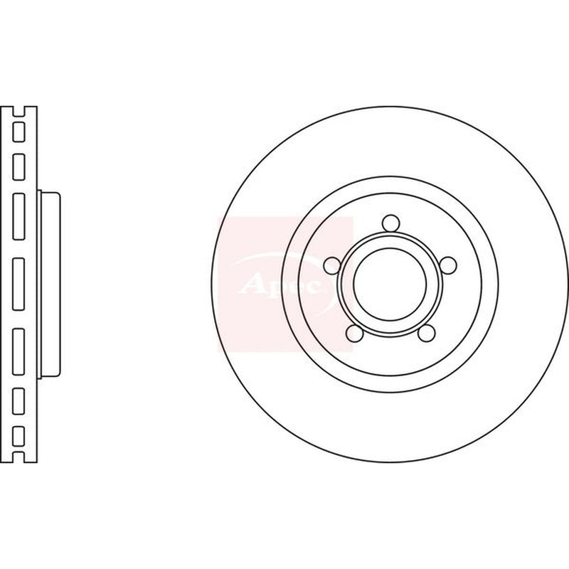 Apec 2 x Vented Front Brake Discs DSK2980