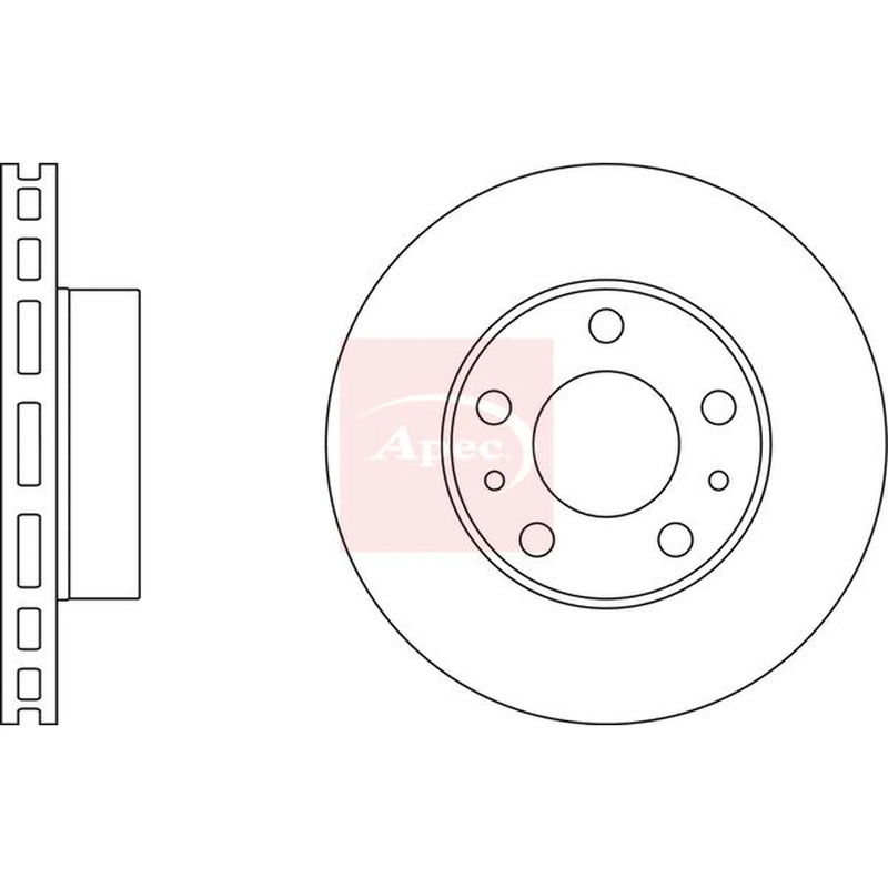 Apec 2 x Vented Front Brake Discs DSK2480