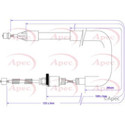 Apec Handbrake Cable Left Rear CAB1365