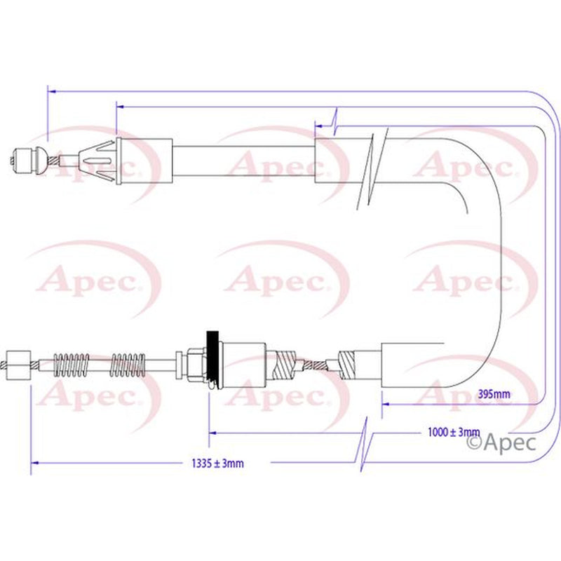 Apec Handbrake Cable Left Rear CAB1365