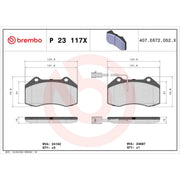 Brembo 4 x Front Brake Pad Set P23117X