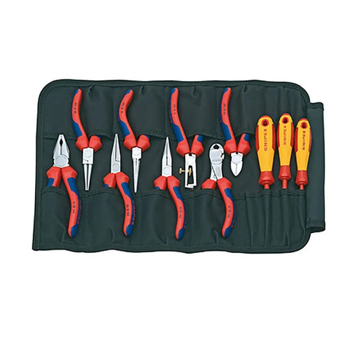KNIPEX 00 19 41 Pliers & Screwdriver Set in Tool Roll, 11 Piece - 00 19 41