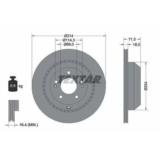 Textar 2 x Rear Brake Discs 92300803