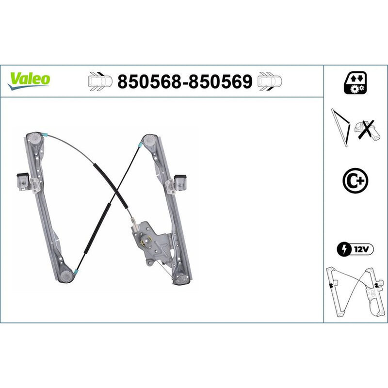 Valeo Electric Window Regulator Lifter Right Front 850569