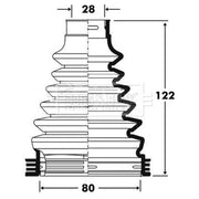 Borg & Beck Drive Shaft Bellow Kit Front Left Thermoplast BCB2812
