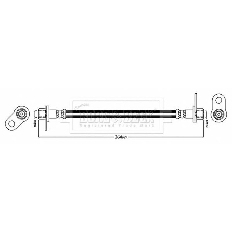 Borg & Beck Brake Hydraulic Hose Line Rear BBH8769