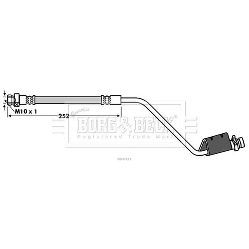 Borg & Beck Brake Hydraulic Hose Line Rear Left BBH7631