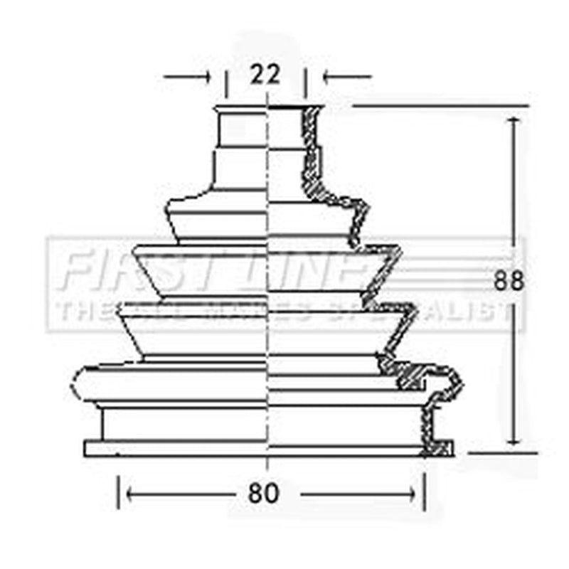 First Line Drive Shaft Bellow Kit Front Left FCB2219