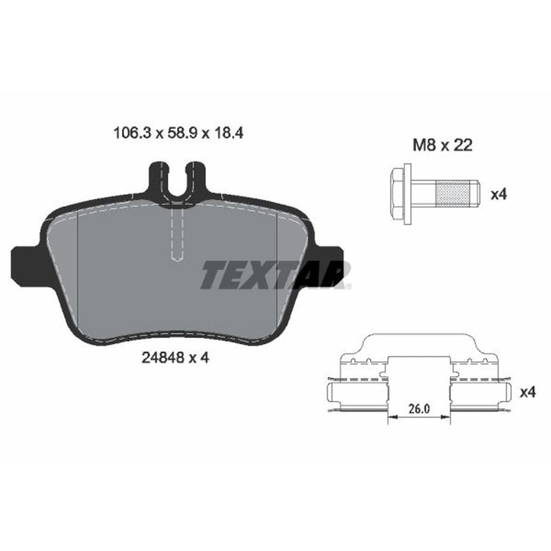 Textar Rear Brake Pad Set 2484805