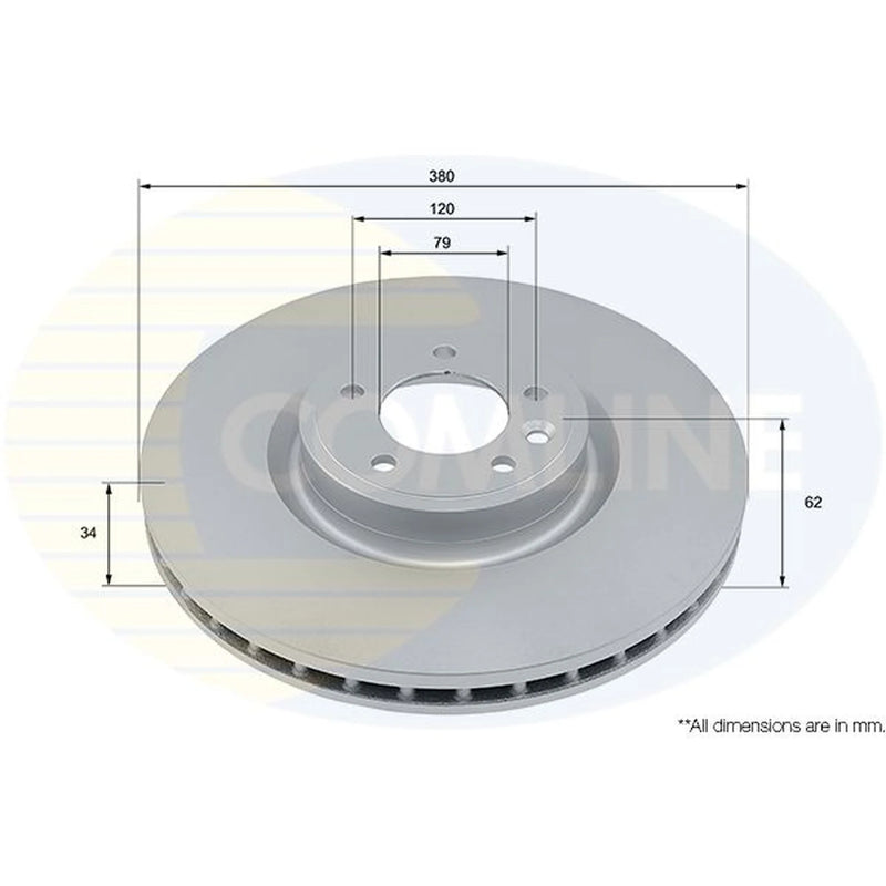 Comline 2 x Internally Vented Front Brake Discs ADC5048V