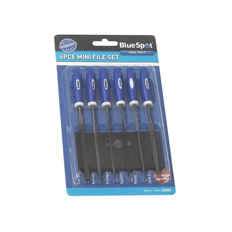 BlueSpot Tools Mini File Set with Pouch 6 Piece - 22652