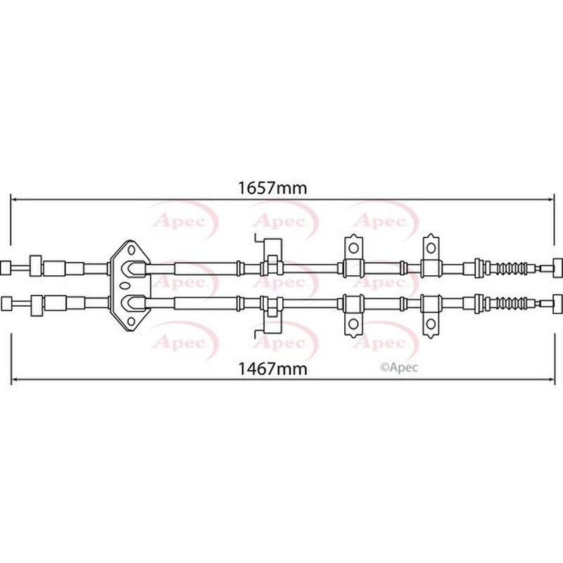 Apec Handbrake Cable Left Rear CAB1276