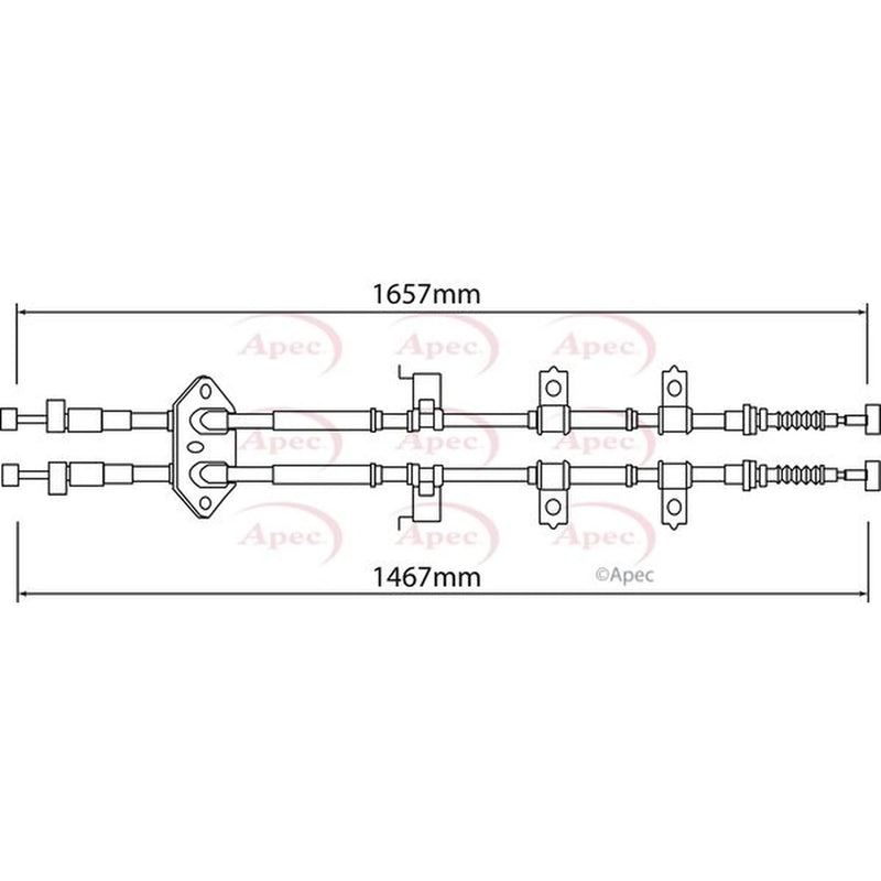 Apec Handbrake Cable Left Rear CAB1276