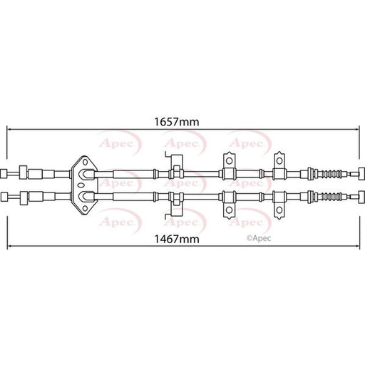 Apec Handbrake Cable Left Rear CAB1276