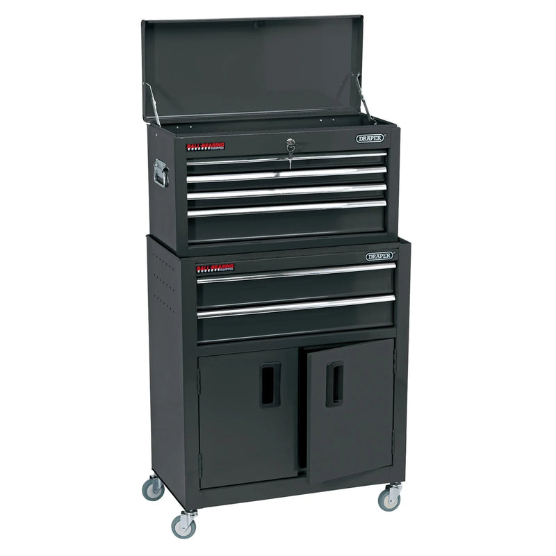Draper Combined Roller Cabinet Tool Chest 6 Drawer 24" Black