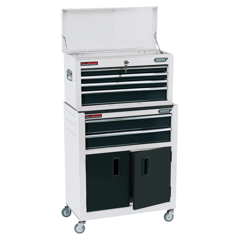 Draper Combined Roller Cabinet Tool Chest 6 Drawer 24" White