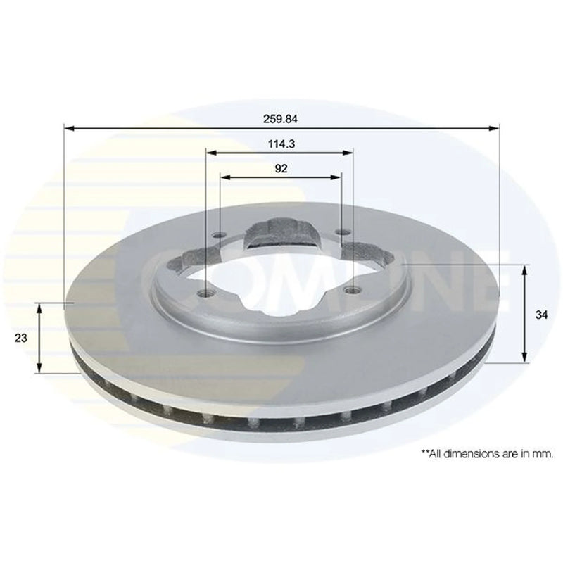 Comline 2 x Front Brake Discs ADC0515V