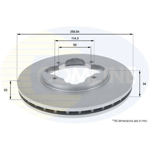 Comline 2 x Front Brake Discs ADC0515V