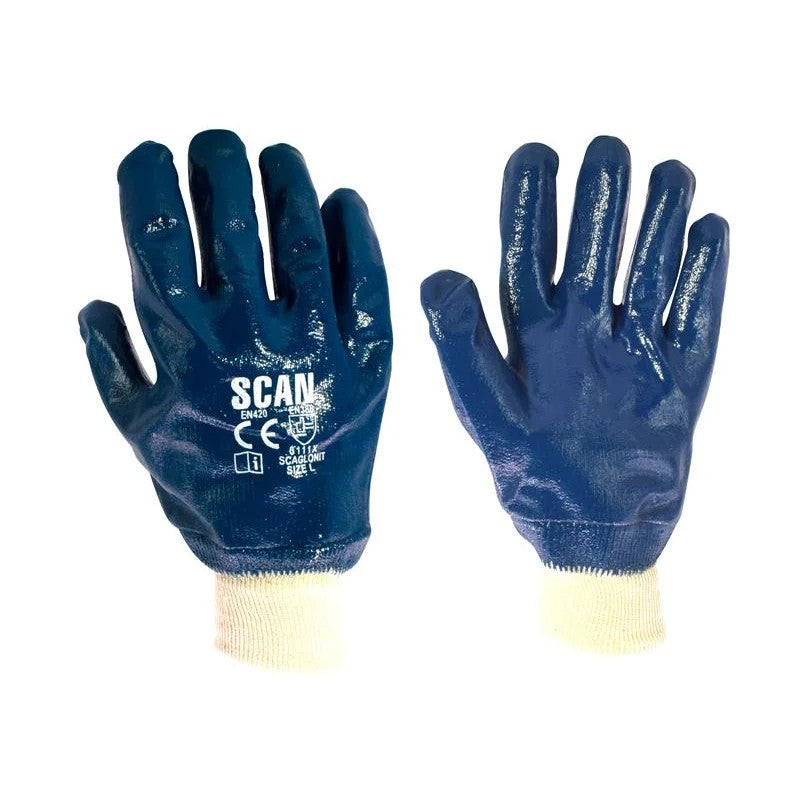 Scan Nitrile Knitwrist Heavy-Duty Gloves - 2301