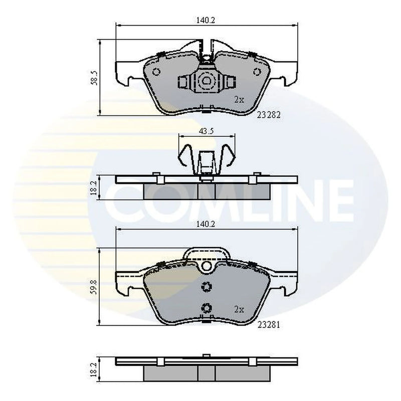 Comline 4 x Front Brake Pad Set CBP01548