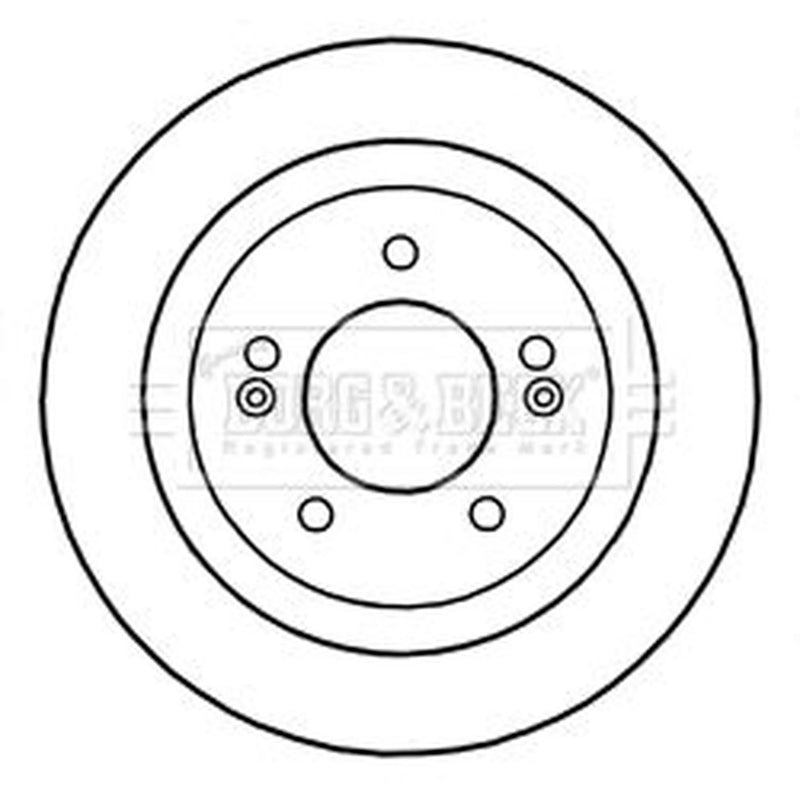 Borg & Beck 2 x Solid Rear Brake Discs BBD5327