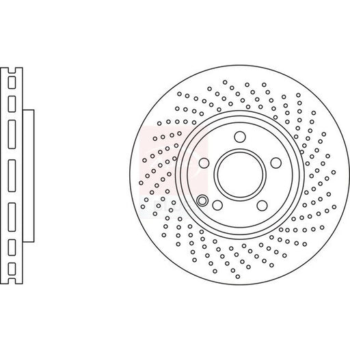 Apec 2 x Perforated/Vented Front Brake Discs SDK7153