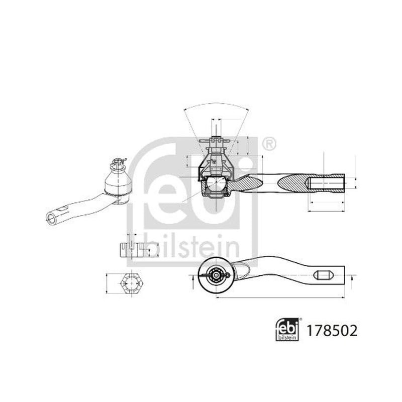 Febi Steering Tie Rod End Ball Joint Front Right 178502