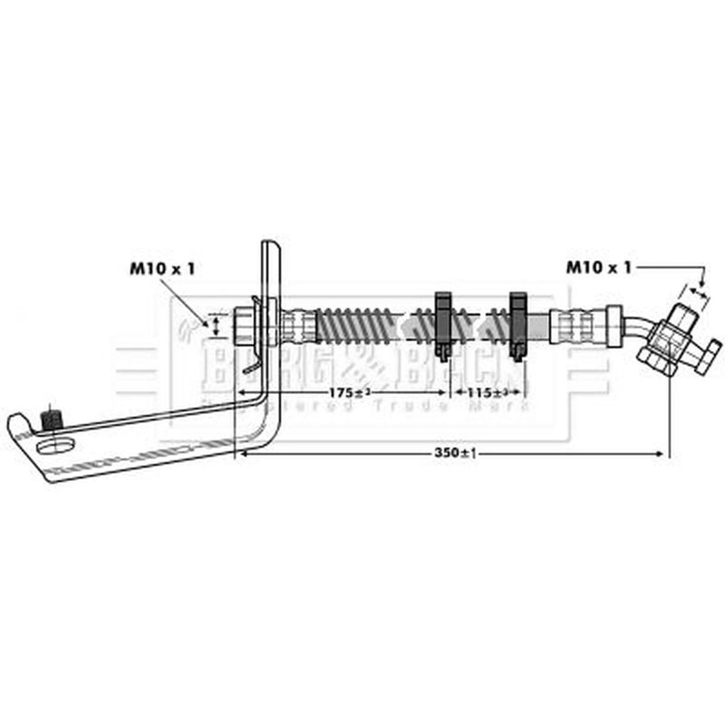 Borg & Beck Brake Hydraulic Hose Line Rear BBH6804