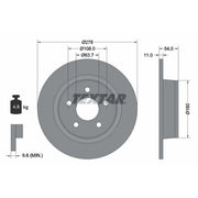 Textar 2 x Solid Rear Brake Discs 92124903