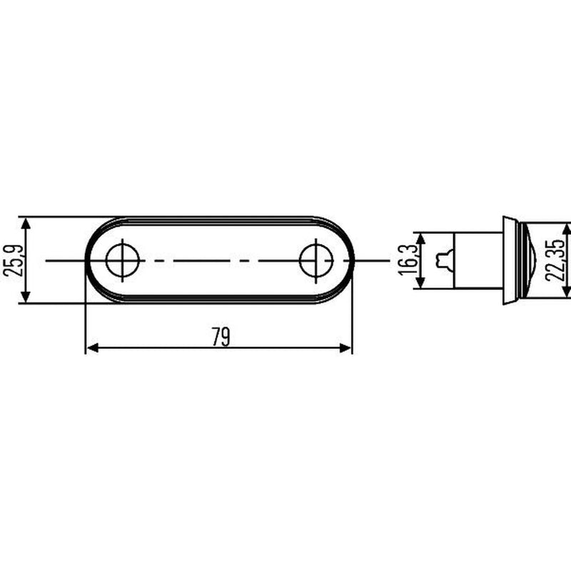 Hella Side Marker Light Wide High 2PS 959 788-002
